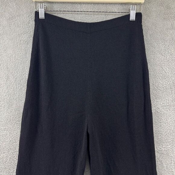 VTG Roberta Pinto Pants Womens S Black Knit High Rise PullOn Elastic Waist Comfy - Picture 6 of 12